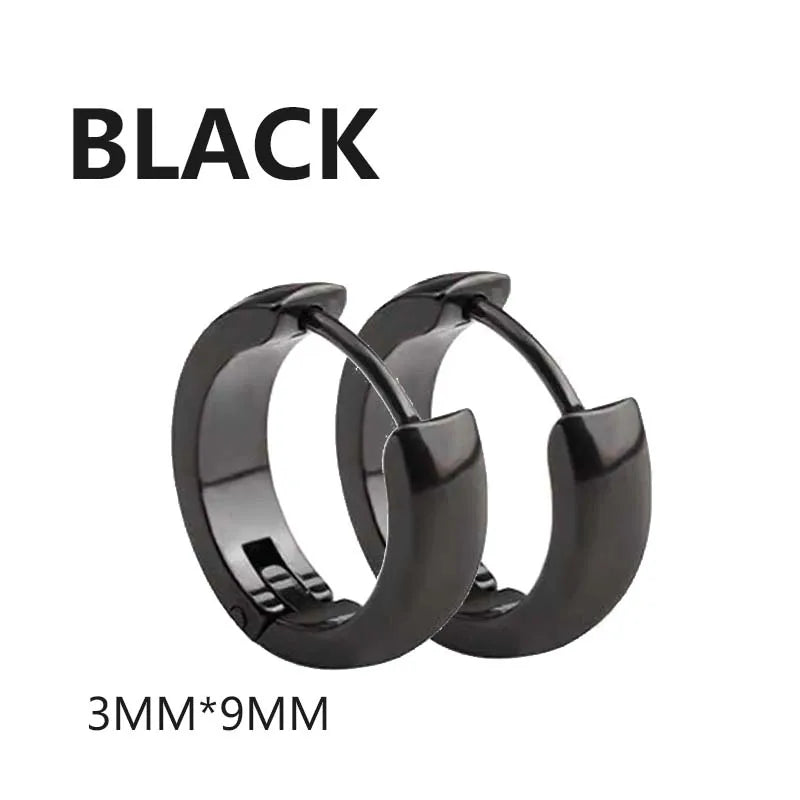 Black Stainless Steel Punk Stud Earrings | Unisex Geometric Drop Earrings alternate view