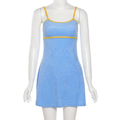 2026 Solid Color Sleeveless Summer Dress | Elegant Slim Fit Vacation Wear detail view