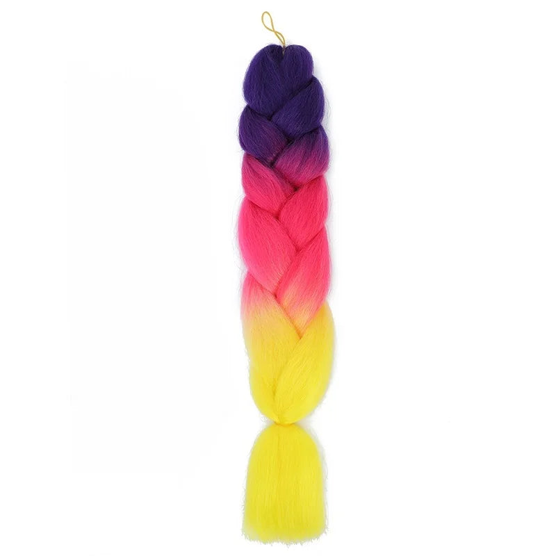 Synthetic Jumbo Braids Hair 24Inch Braiding Hair Extensions Ombre Fake Hair For Croche close-up view