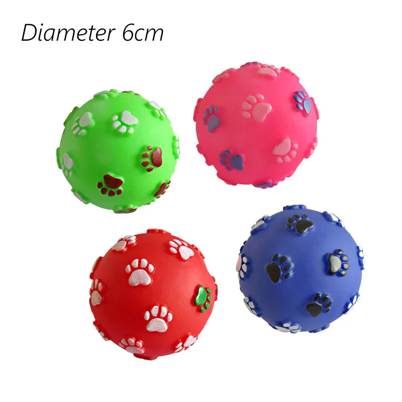 1pcs Diameter 6cm Squeaky Pet Dog Ball Toys for Small Dogs Rubber Chew Puppy Toy Do additional angle