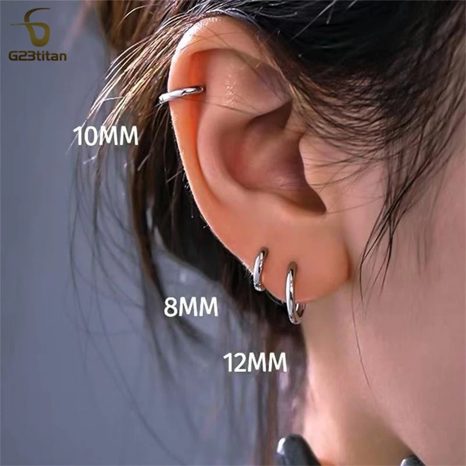 G23 Titanium Hoop Earrings | Hypoallergenic Piercing Jewelry for Men Women alternate view