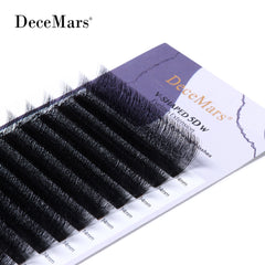 DeceMars V-shaped 5D Eyelash Extensions | Matte Black 12 Rows Tray detail view