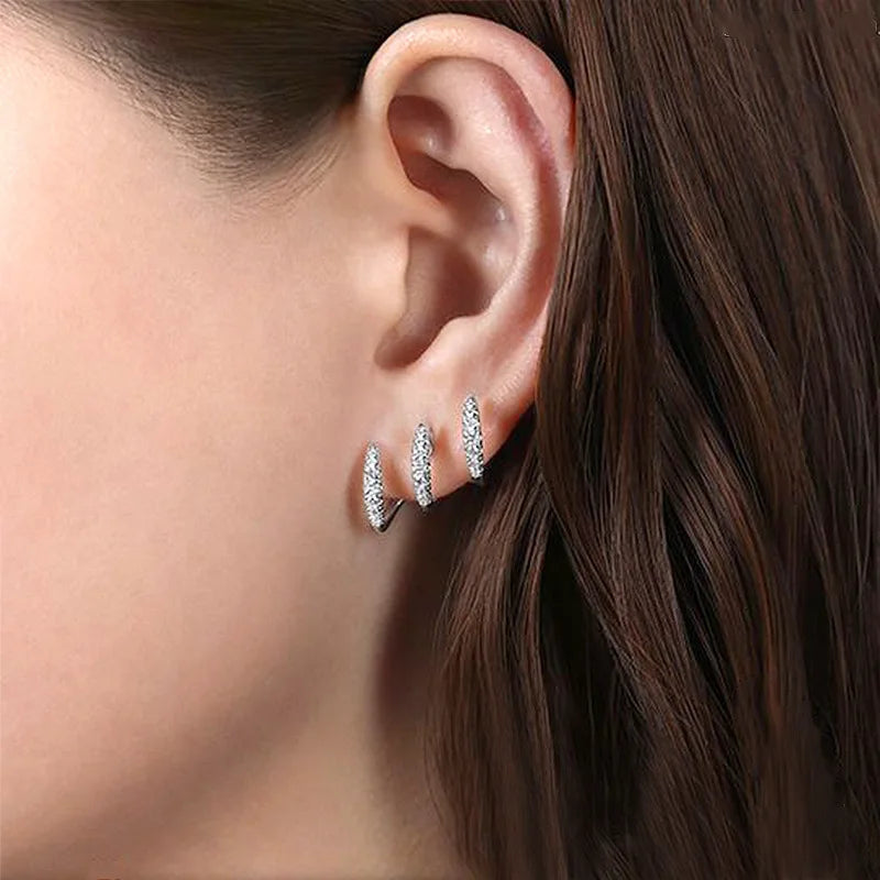 Exquisite Silver Color Claw Stud Earrings with Crystal Modern Versatile Fashion Women alternate view