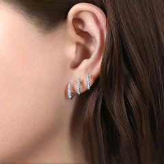 Exquisite Silver Color Claw Stud Earrings with Crystal Modern Versatile Fashion Women alternate view