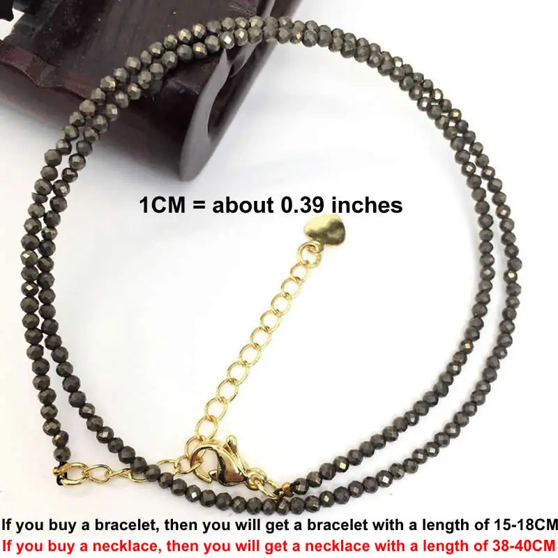Faceted Gemstone Bead Choker Necklace and Bracelet Set | Natural Stone Jewelry for additional angle