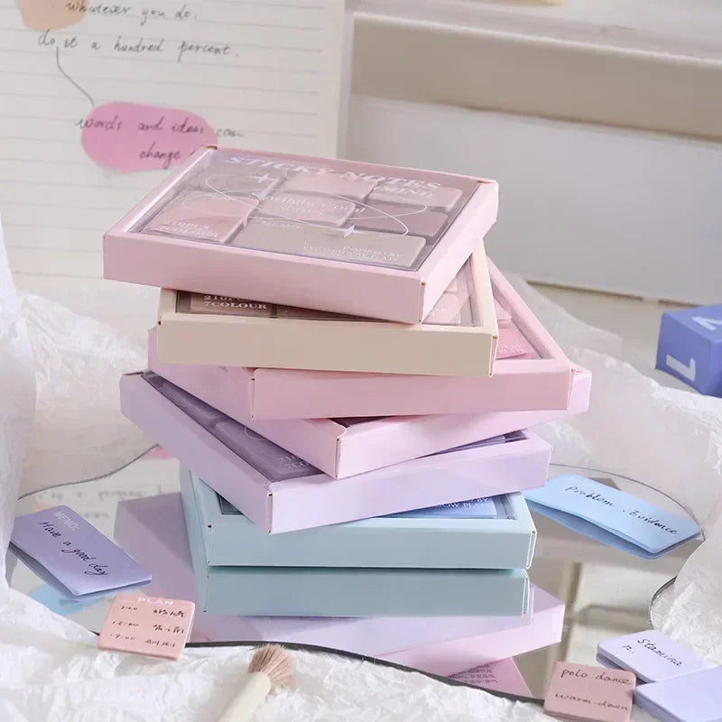 Colorful Aesthetic Sticky Notes | 210pcs Memo Pad Set for Scrapbooking close-up view