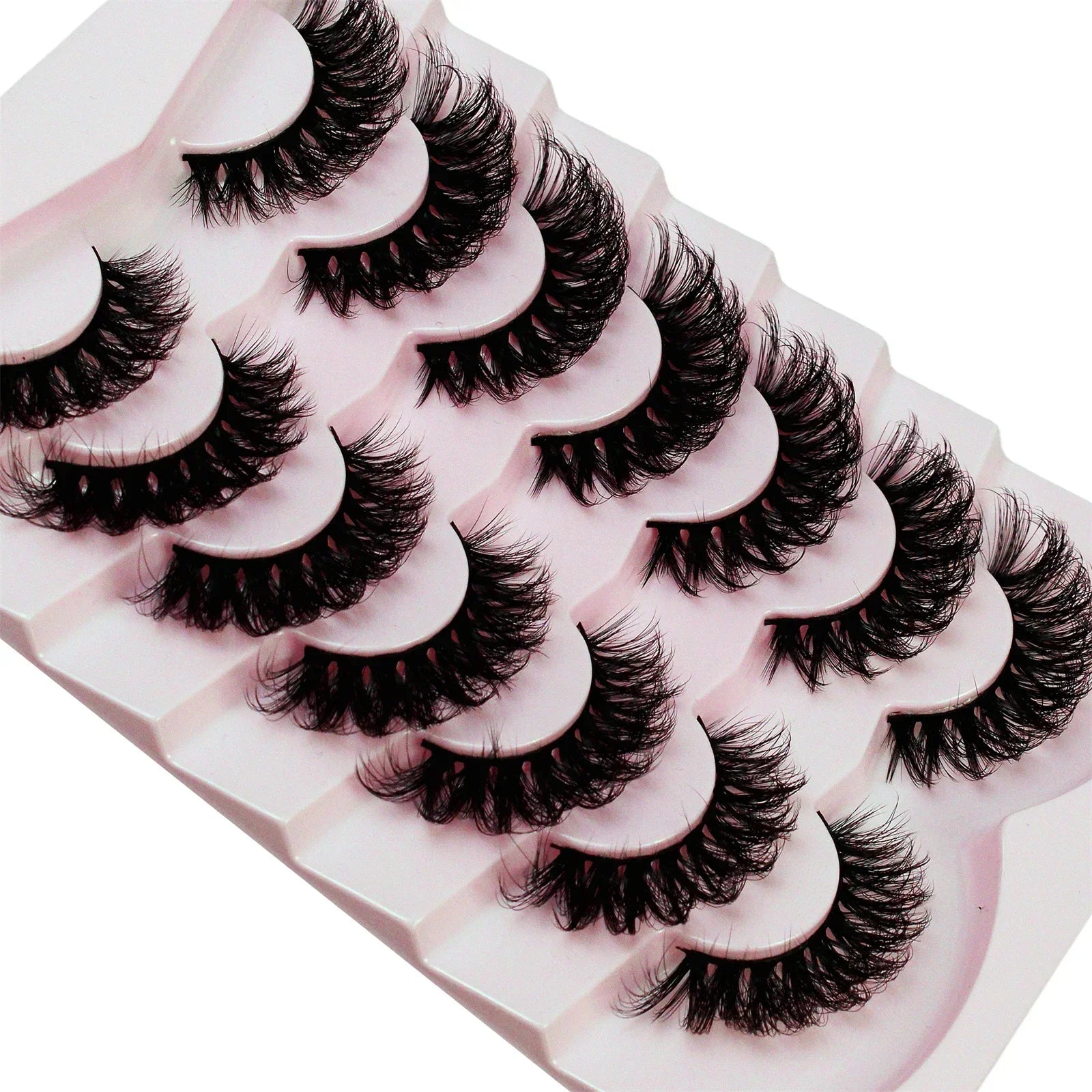 7 Pairs False Eyelashes Wispy Lashes Natural Look Fake Eyelashes Cat Eye Lashes Faux Min detail view