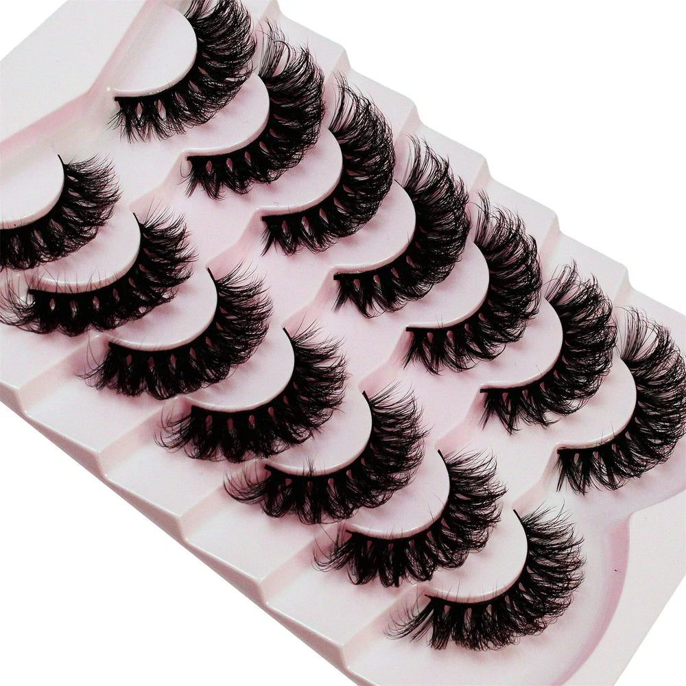 7 Pairs False Eyelashes Wispy Lashes Natural Look Fake Eyelashes Cat Eye Lashes Faux Min detail view
