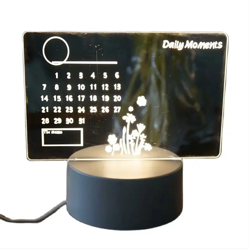 LED Drawing Board Night Light | Reusable Acrylic Message Board with Pen alternate view