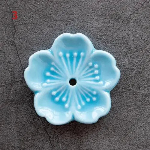 Ceramic Cherry Blossom Incense Burner | Home Decor Stick Holder alternate view