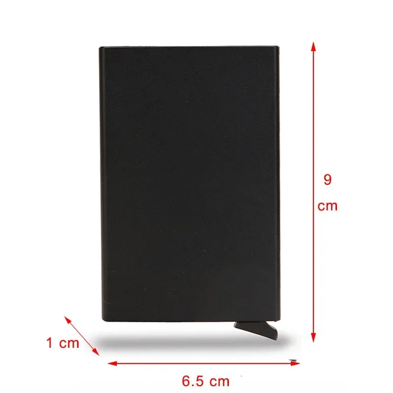 DIENQI RFID Credit Card Holder | Slim Pop-Up Metal Wallet lifestyle view