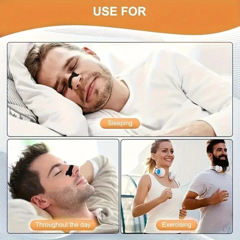 50pcs Black Breathe Right Nasal Strips | Breathable, Comfortable and Reusable for Res lifestyle view