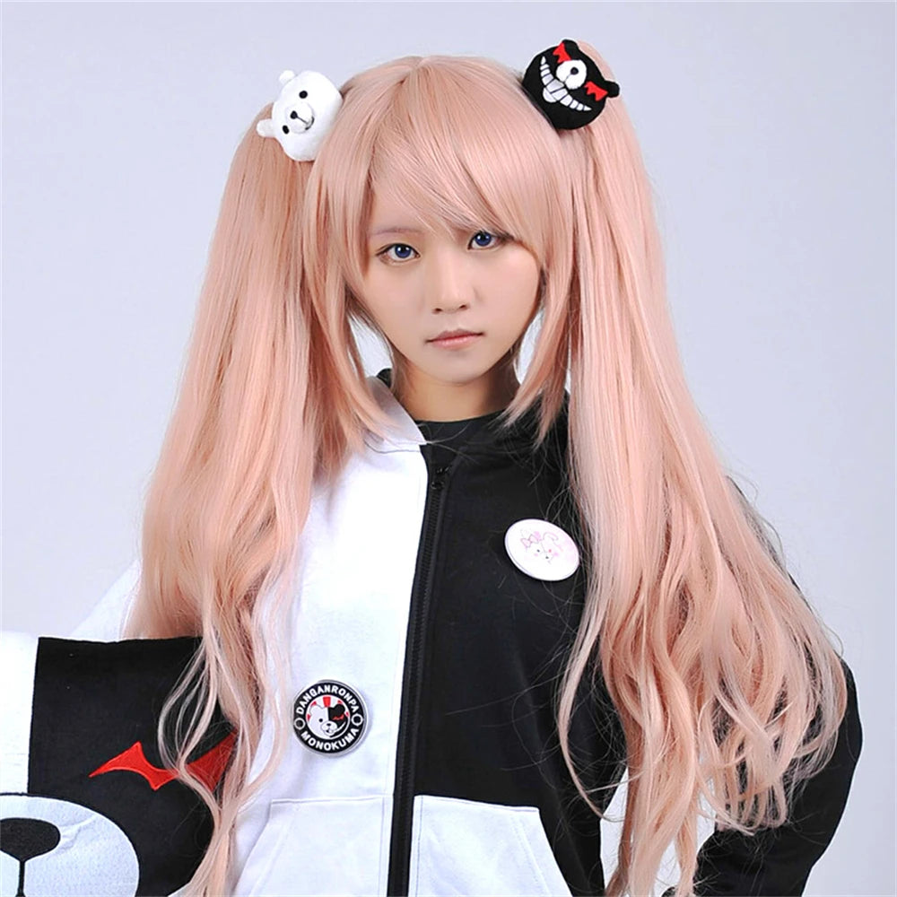 Danganronpa Enoshima Junko Headwear Cosplay White Black Bear Hairpins Girl Gift