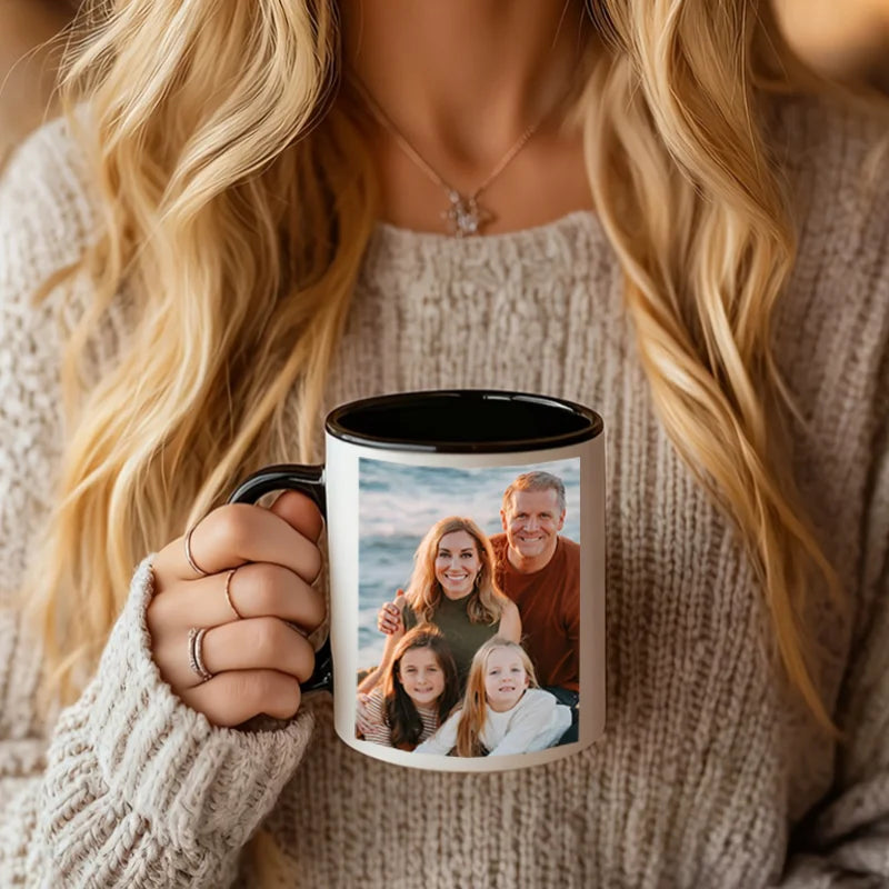 Customizable Photo Mug | Personalized Gift for Valentine's Day close-up view