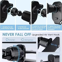 Gravity Car Phone Holder with 360° Rotation for Spiral Air Outlet close-up view