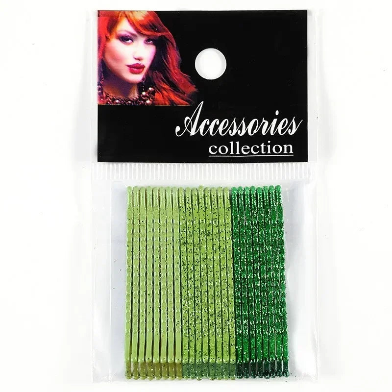 12/20pcs Candy Color Metal Hair Clips Curly Wavy Grips Bobby Pins Women Girls Hairpins close-up view