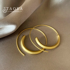 2025 New Matte Gold Circle Drop Earrings | Women's Fashion Jewelry