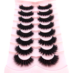 5-8 Pairs Natural Russian Striped Mink Lashes | 3D Volume Wavy False Eyelash Extensions detail view