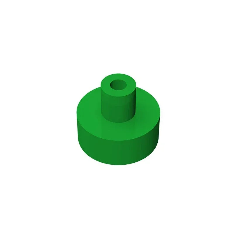 Gobricks Tile Round 1x1 with Bar and Pin Holder | Compatible Building Block close-up view