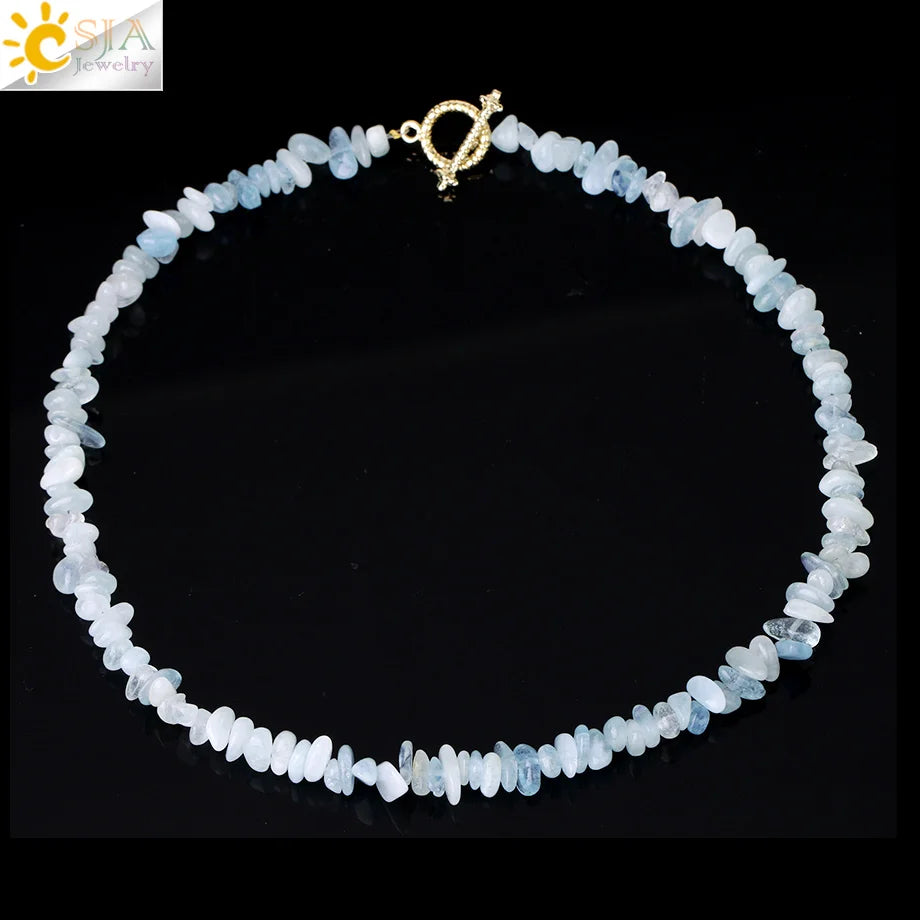 Natural Chip Stone Choker Necklace | Bohemia Crystal Bead Jewelry alternate view