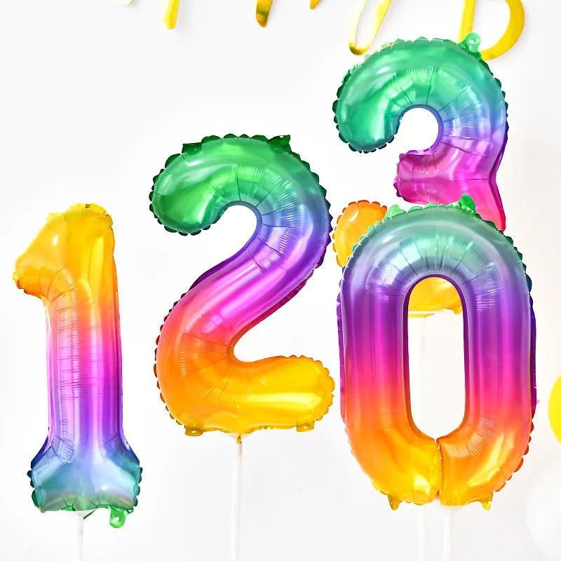 Rainbow Jelly Number Balloon 16 Inch | Birthday Party Decoration alternate view