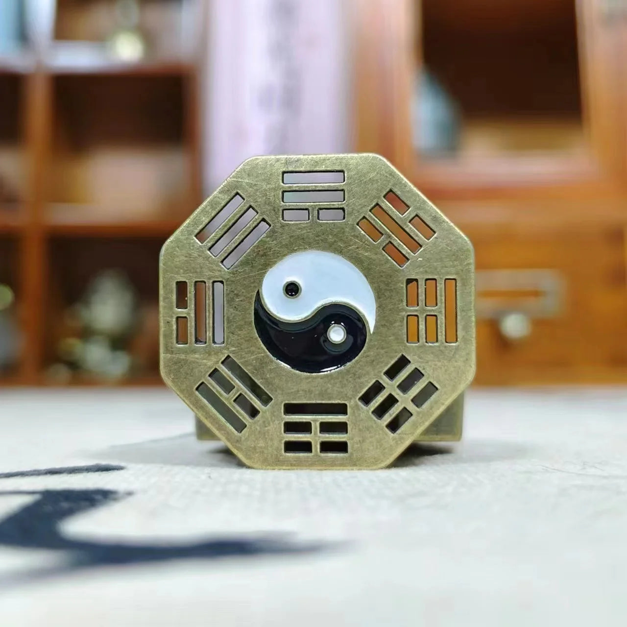 Mini Eight Diagrams Incense Stove | Metal Indoor Incense Burner Tray lifestyle view