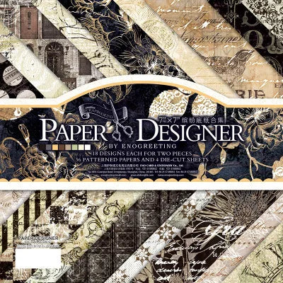 7 Inch Vintage Scrapbook Paper Set | 40 Sheets Retro Cardstock for DIY Crafts alternate view