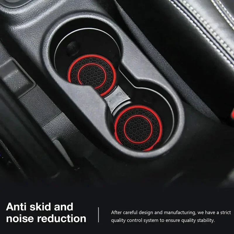 New 2-piece Anti Slip Mat Car Coaster Durable Car Cup Holder Coaster Universal Dust-proof Protection for Car Interior