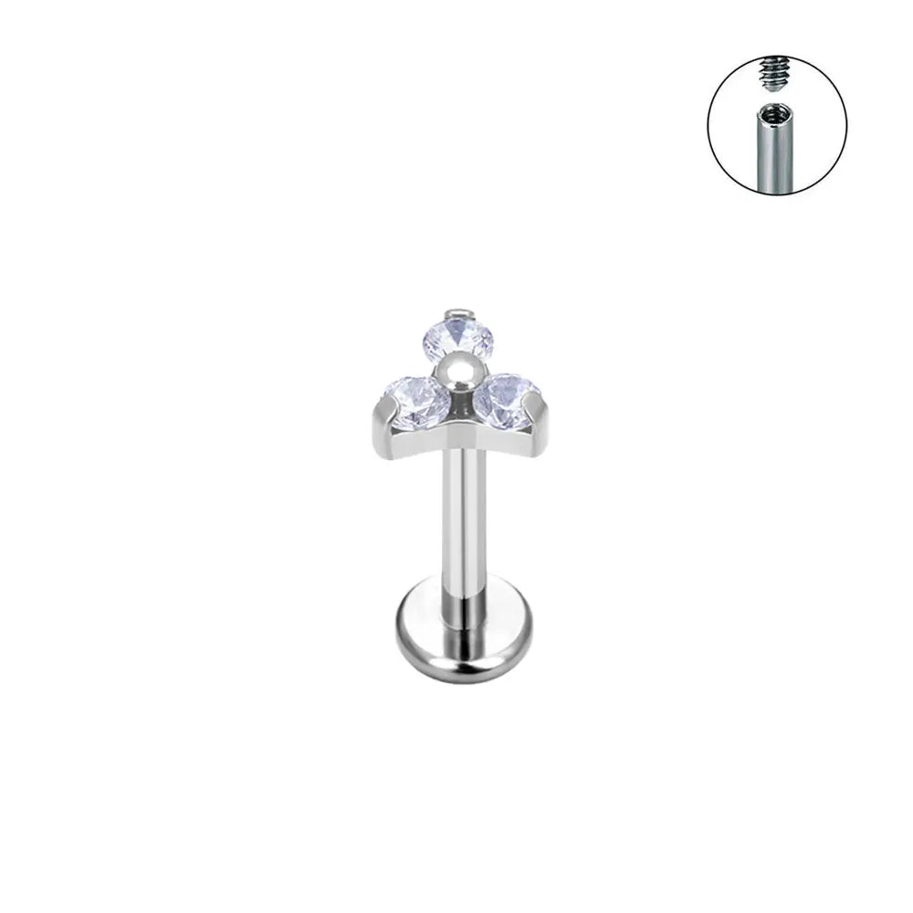 ASTM F136 Titanium Nose Piercing Petal Earrings For Women Labret Lip Rings Goth Ear additional angle