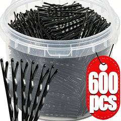 60/600pcs Black Straight Line Hair Clip U-shaped Needle Lady Hairpins Curly Wavy Grips Women Bobby P