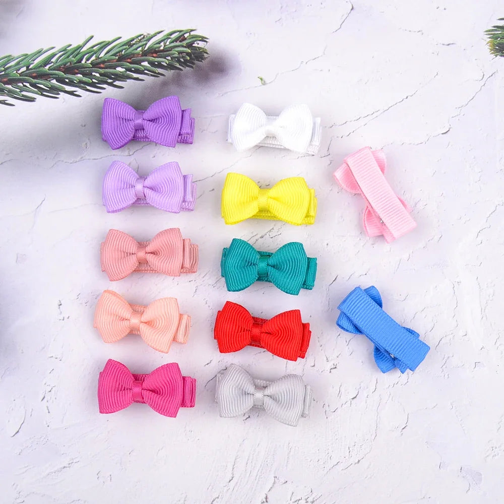 Inches Solid Colors Mini Hair Bows Clip lifestyle view