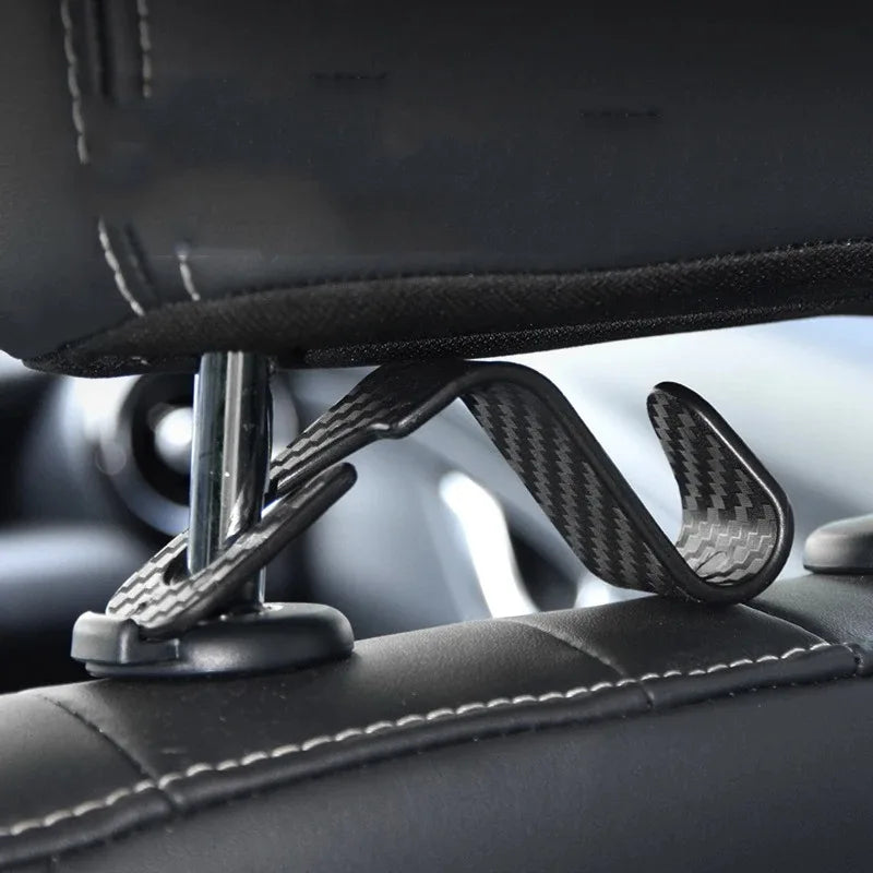 4 Pack Carbon Fibre Car Seat Headrest Hook Organizer Hanger alternate view