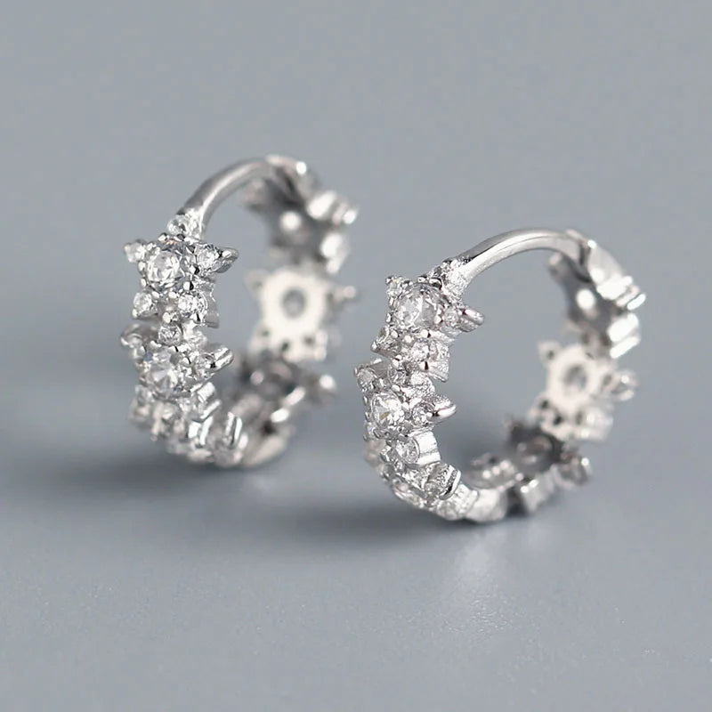 ANENJERY CZ Zircon Circle Hoop Earrings for Women Men Punk Trendy Party Accessories F alternate view