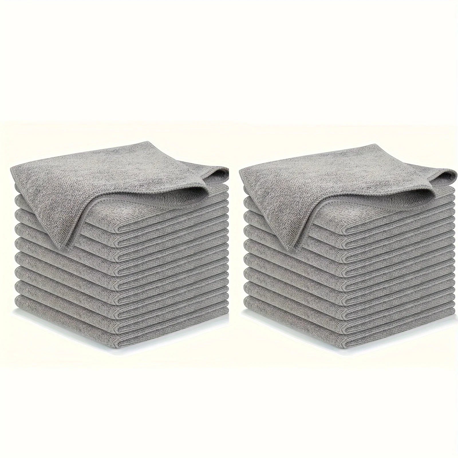 5/10/20pcs Kitchen Towel Ultra-fine Fiber Light Gray Cleaning Cloth Set Absorbent S additional angle