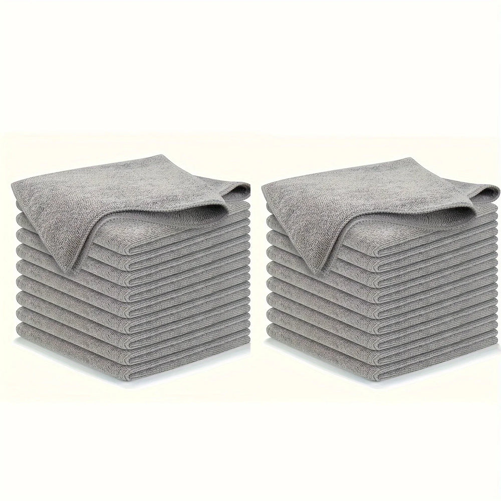 5/10/20pcs Kitchen Towel Ultra-fine Fiber Light Gray Cleaning Cloth Set Absorbent S additional angle