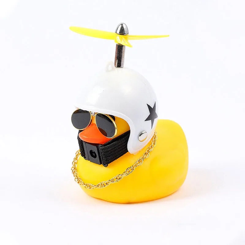 Rubber Duck With Helmet Pendant Black/Yellow detail view