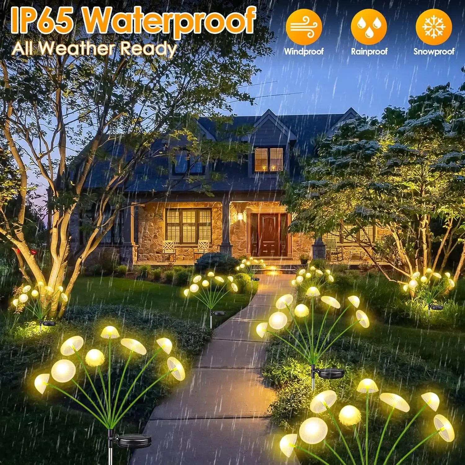 Solar Garden Light Dual Mode LED Solar Mushroom Lamp Waterproof additional angle