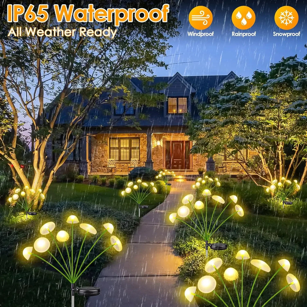 Solar Garden Light Dual Mode LED Solar Mushroom Lamp Waterproof additional angle