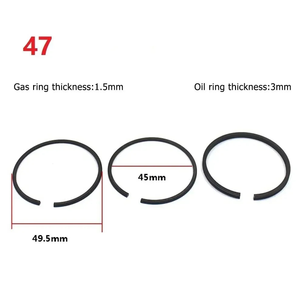 3pcs Piston Rings Set for Air Compressor | Pneumatic Cylinder Replacement Kit close-up view