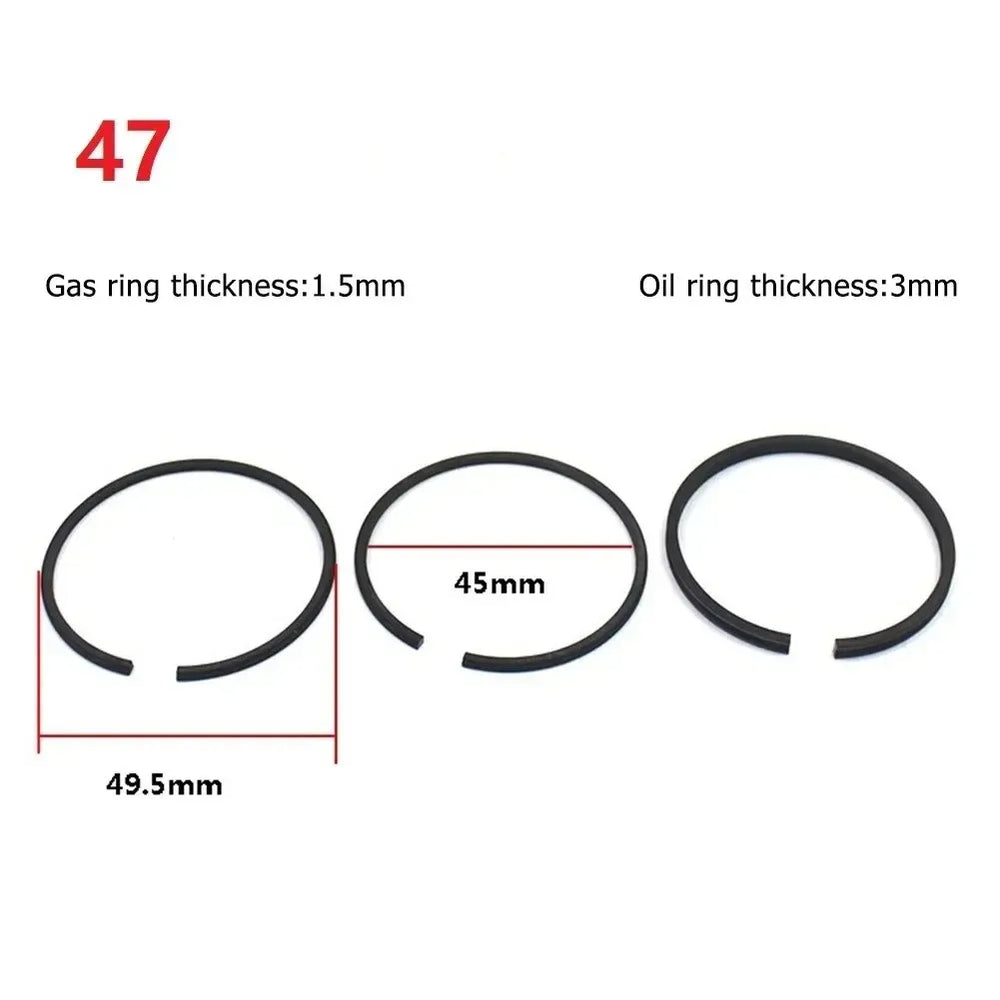 3pcs Piston Rings Set for Air Compressor | Pneumatic Cylinder Replacement Kit close-up view