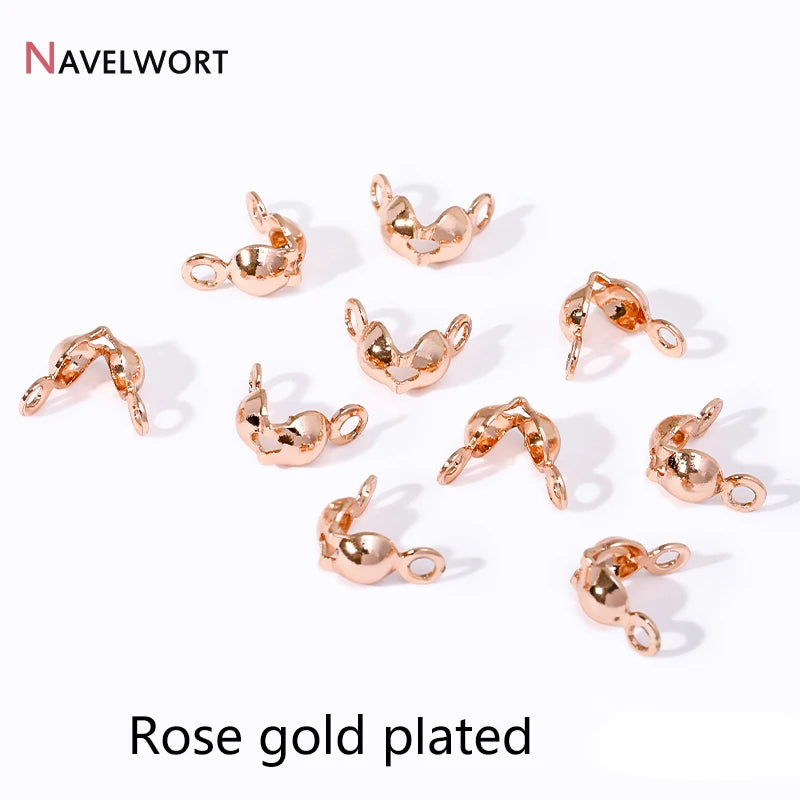 18K Gold Plated Double-Cup Bead Tips | Jewelry Findings for DIY Necklaces and Bracele alternate view