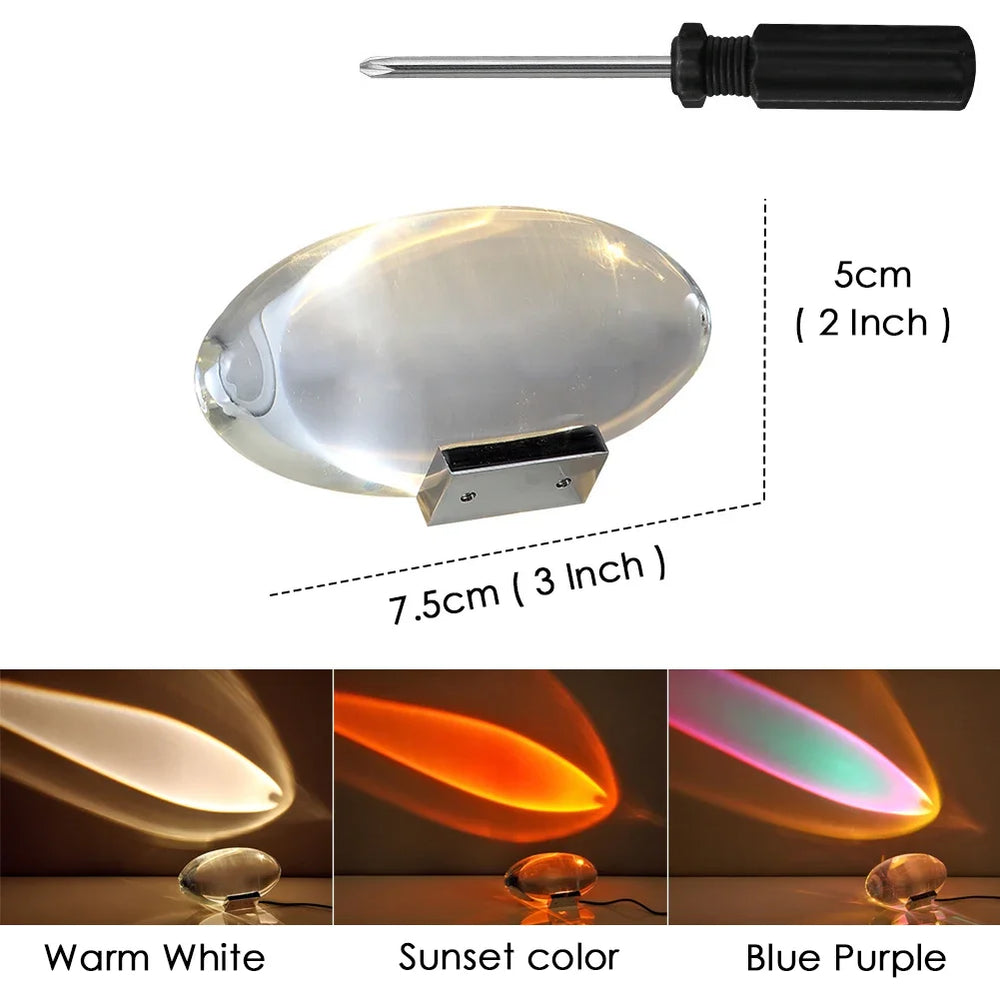 Eye Of The Sky Italian Designer Crystal Table Lamp | LED Night Projector for Living additional angle