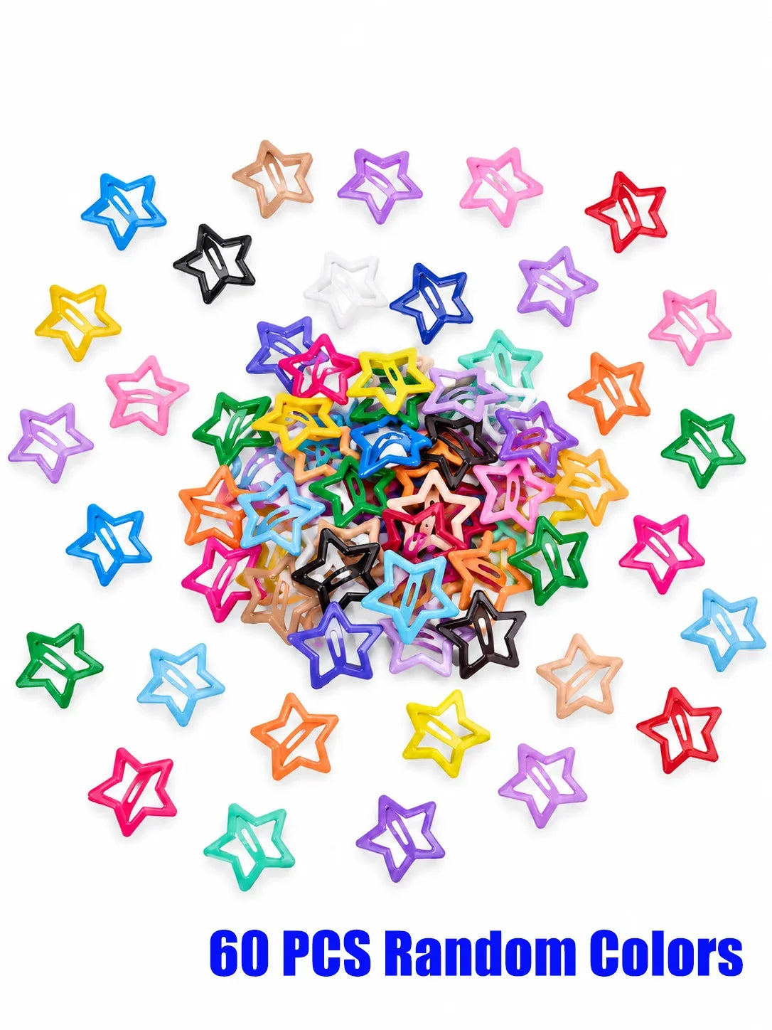 100PCS Colorful Star BB Hair Clips Cute Y2K Hair Pins for Girls Women Broken Hair Bangs Clips Fashion Hair Accessories