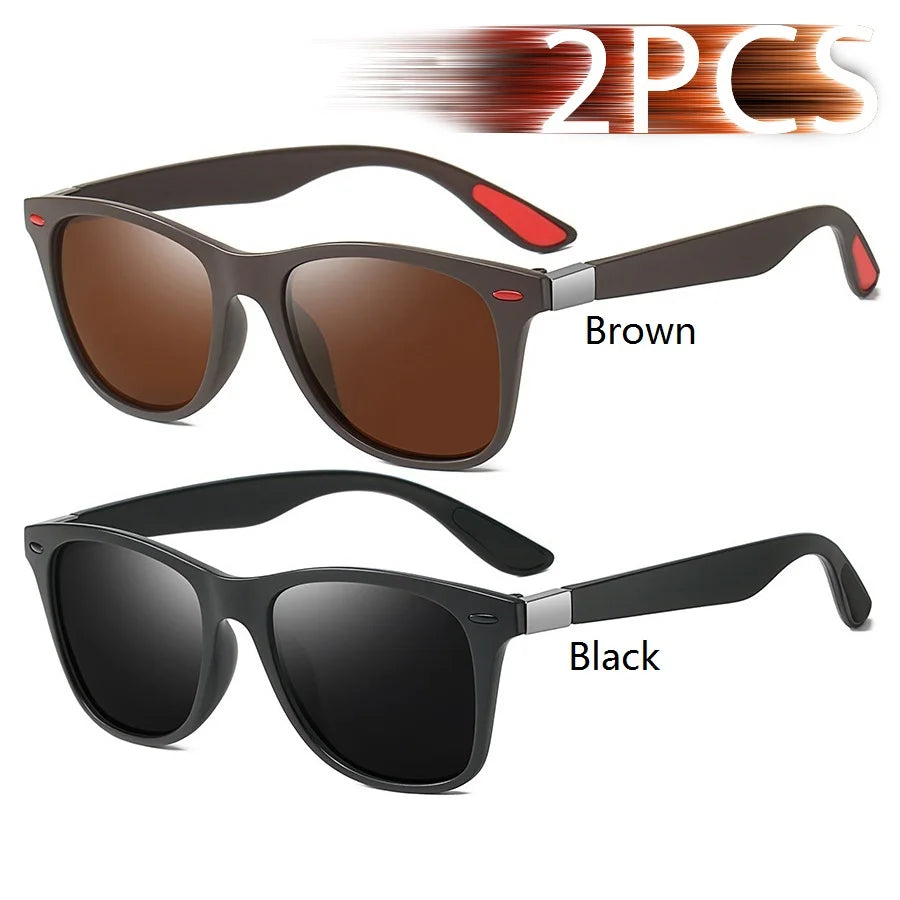 Square Unisex Driving Fishing Sunglasses Men Women Brand Designer Sun Glasses Anti-Gla close-up view