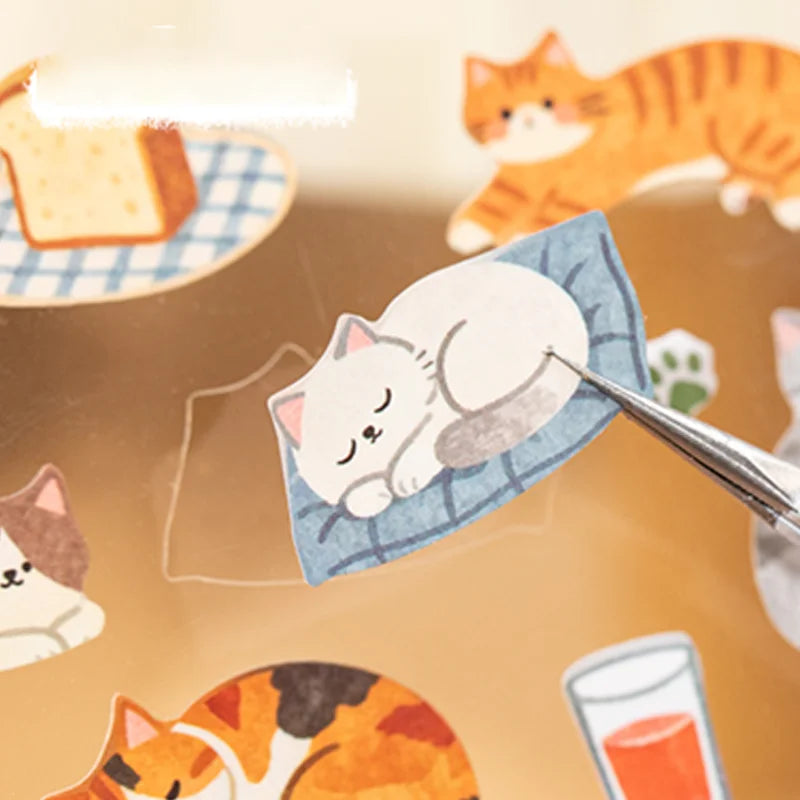 Mr. Paper 6-Pack Cat Life Stickers - Feline Theme Journal Supplies, Creative Collage alternate view