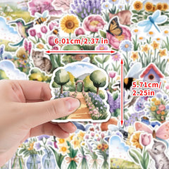 Spring Graffiti Sticker Set | Waterproof Decals for Cups, Laptops & Notebooks close-up view