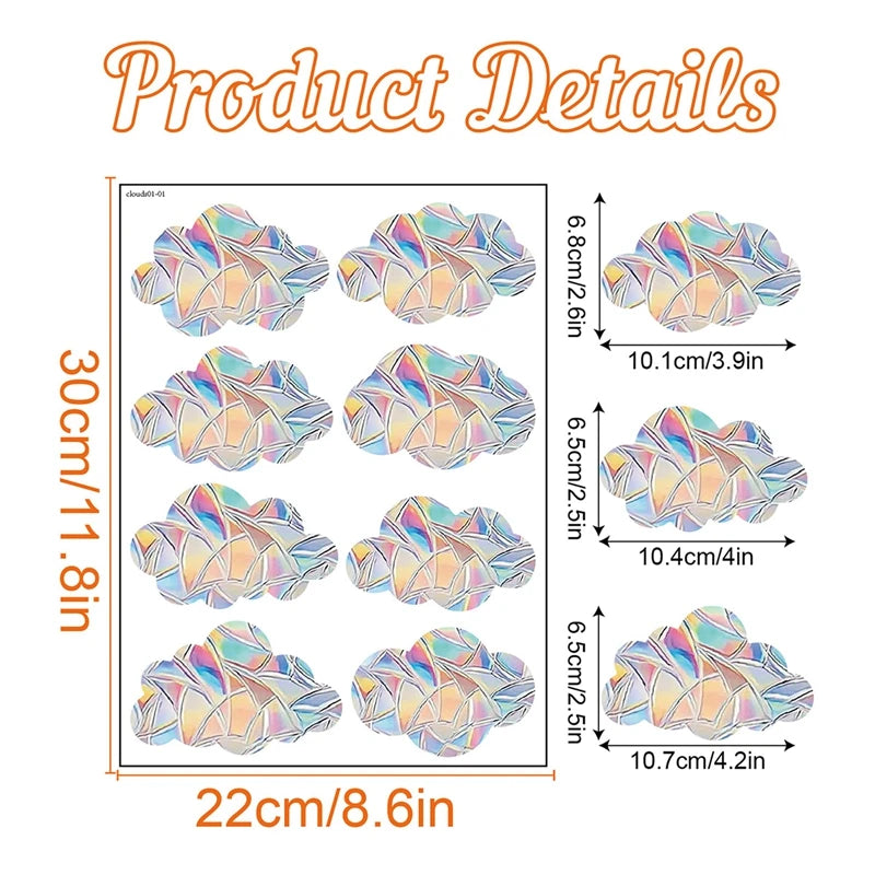 Rainbow Suncatcher Window Stickers | PVC Cat Butterfly Prism Glass Decal alternate view