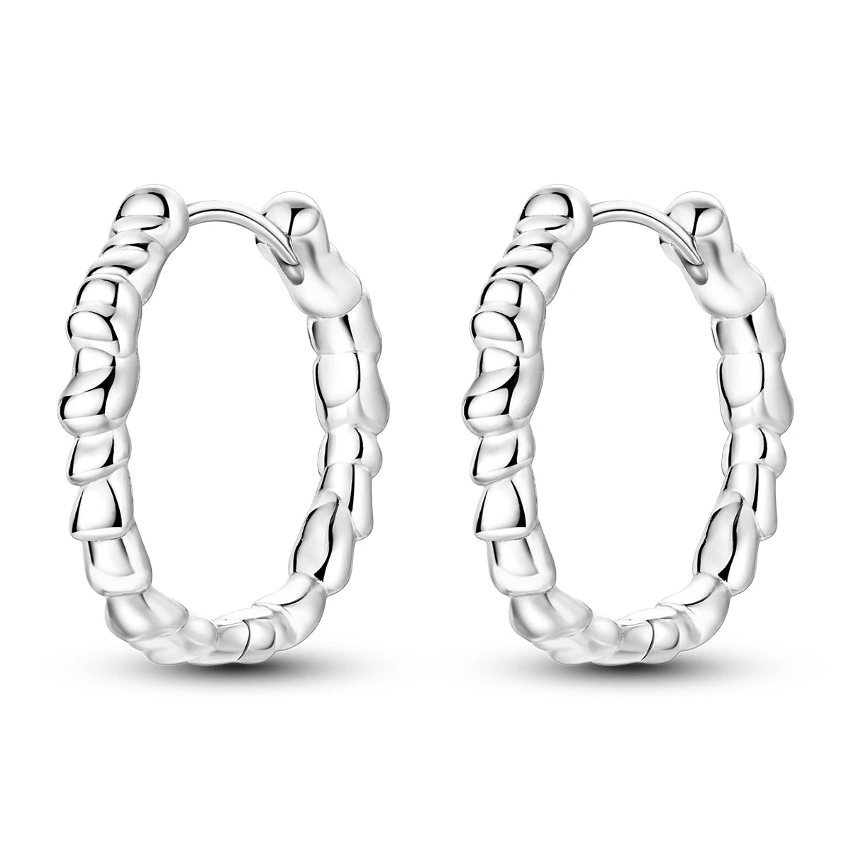 Original 925 Sterling Silver Women Hoop Earrings High Quality Shine Zircon U Shaped Cl close-up view