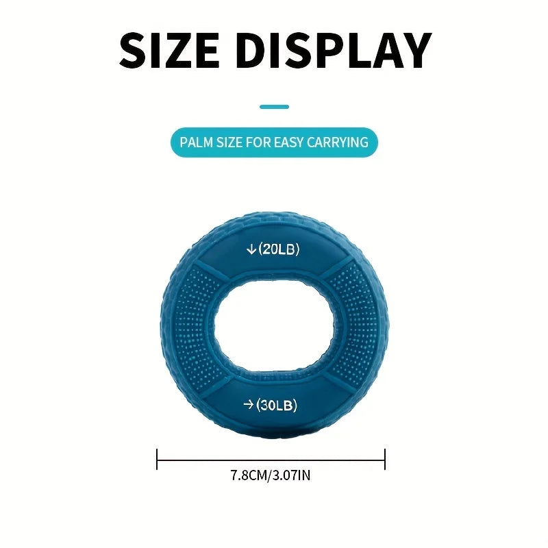 Silicone Hand Grip Ring for Strength Training | Adjustable 20-80LB Carpal Expander additional angle