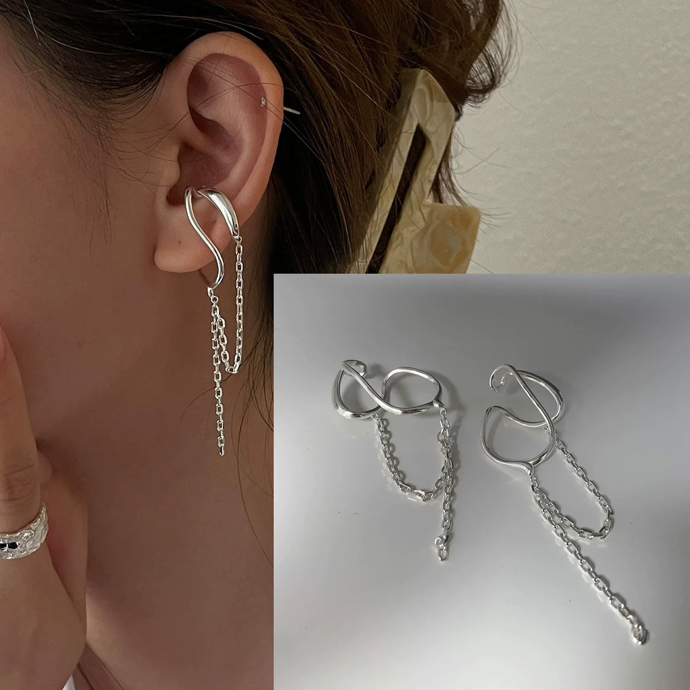 PANJBJ925 Sterling Silver Frosting Hoop Earrings For Women Texture Geometry Design Tr alternate view